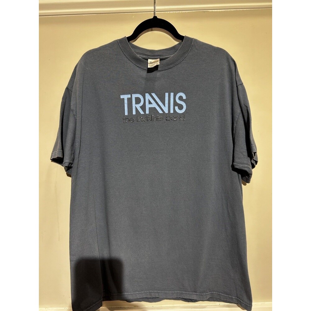 Vintage 2001 TRAVIS The Invisible Band concert tour t-shirt RARE XL, Blue